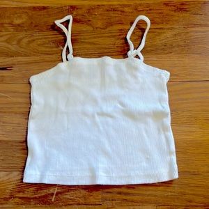 Aerie White cropped tank top